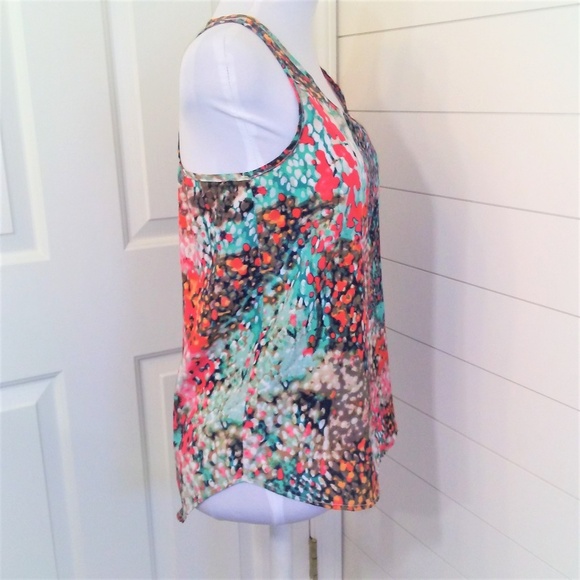 Olive & Oak Splatter Print Racer Back Tank Blouse - Picture 5 of 8